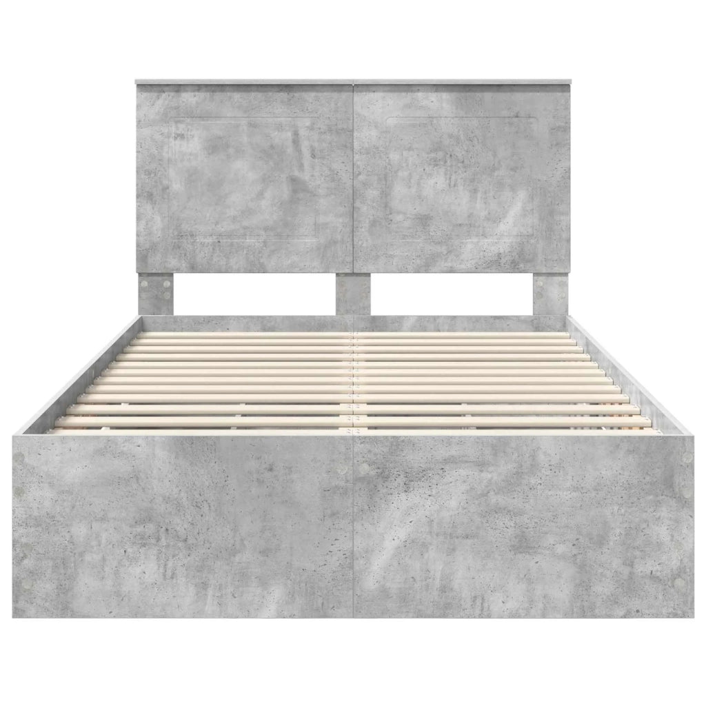 Struttura del letto con cassetto Grigio cemento 135 x 190 cm