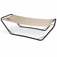 Amaca Beige con Struttura in Metallo e Cuscino Seduta Ergonomica e Resistente