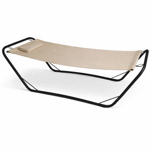 Amaca Beige con Struttura in Metallo e Cuscino Seduta Ergonomica e Resistente