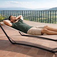 Amaca Beige con Struttura in Metallo e Cuscino Seduta Ergonomica e Resistente