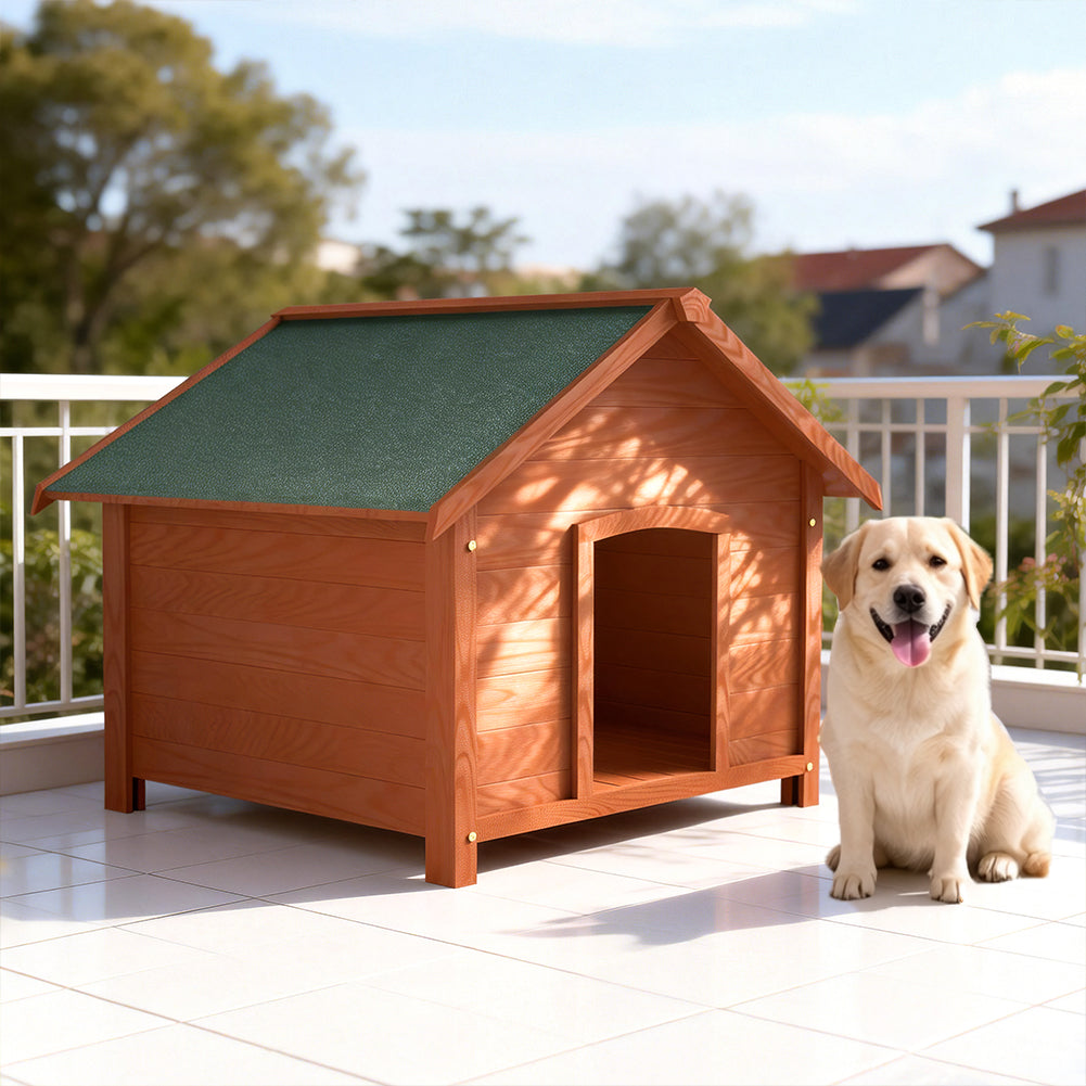 Cuccia per Cani in Legno da Esterno Casa Tetto Apribile per Animali 89x84x76cm