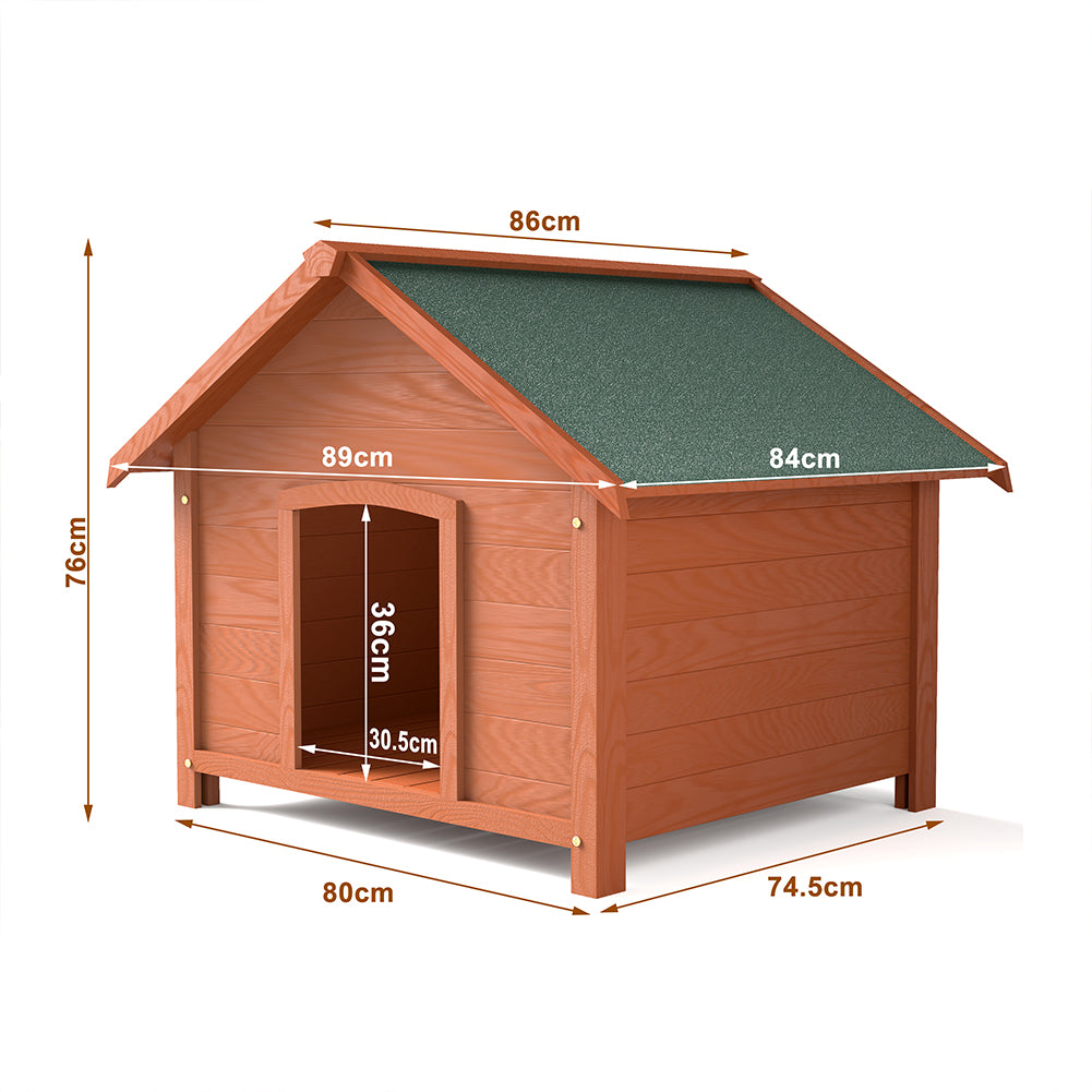 Cuccia per Cani in Legno da Esterno Casa Tetto Apribile per Animali 89x84x76cm