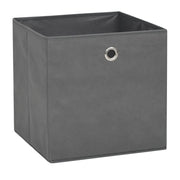 Contenitori 10 pz in Tessuto non Tessuto 32x32x32 cm Grigio 245748