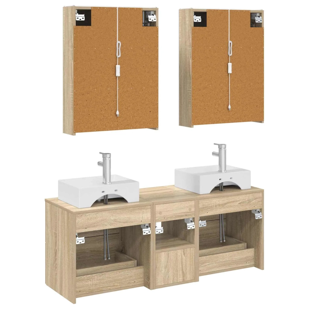 Set di mobili per il bagno 5 pcs Rovere Sonoma 3406809