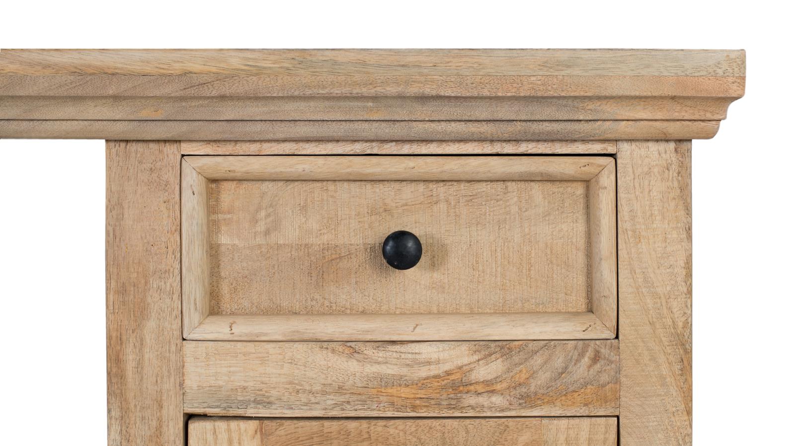 Scrivania con 2 ante e 2 cassetti in legno di mango naturale