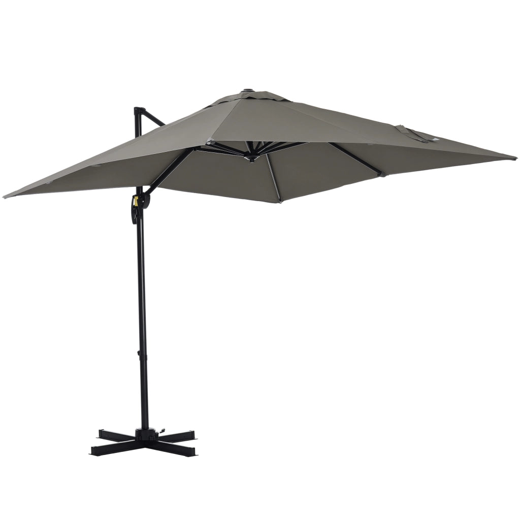 Ombrellone da Giardino 2.5x2.5 m con Rotazione 360¡ã ¨C zephmum ¨C Grigio Chiaro