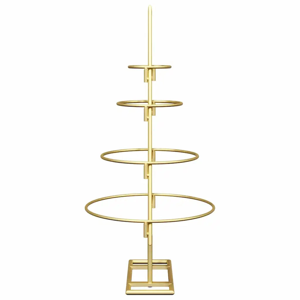Albero di Natale | Decorazioni natalizie in metallo con supporto Oro 60 cm