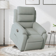 Poltrona Alzapersona Reclinabile Grigio Chiaro in Velluto 3205092
