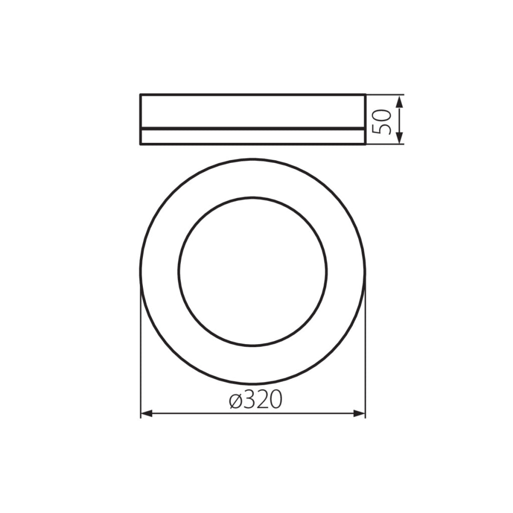 Plafoniera tonda 32cm LED 24W nero/bianco Tura Miledo