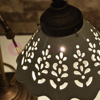 VOLTERRA Lampada da Tavolo Ottone e Ceramica Rustico Country