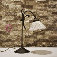 VOLTERRA Lampada da Tavolo Ottone e Ceramica Rustico Country