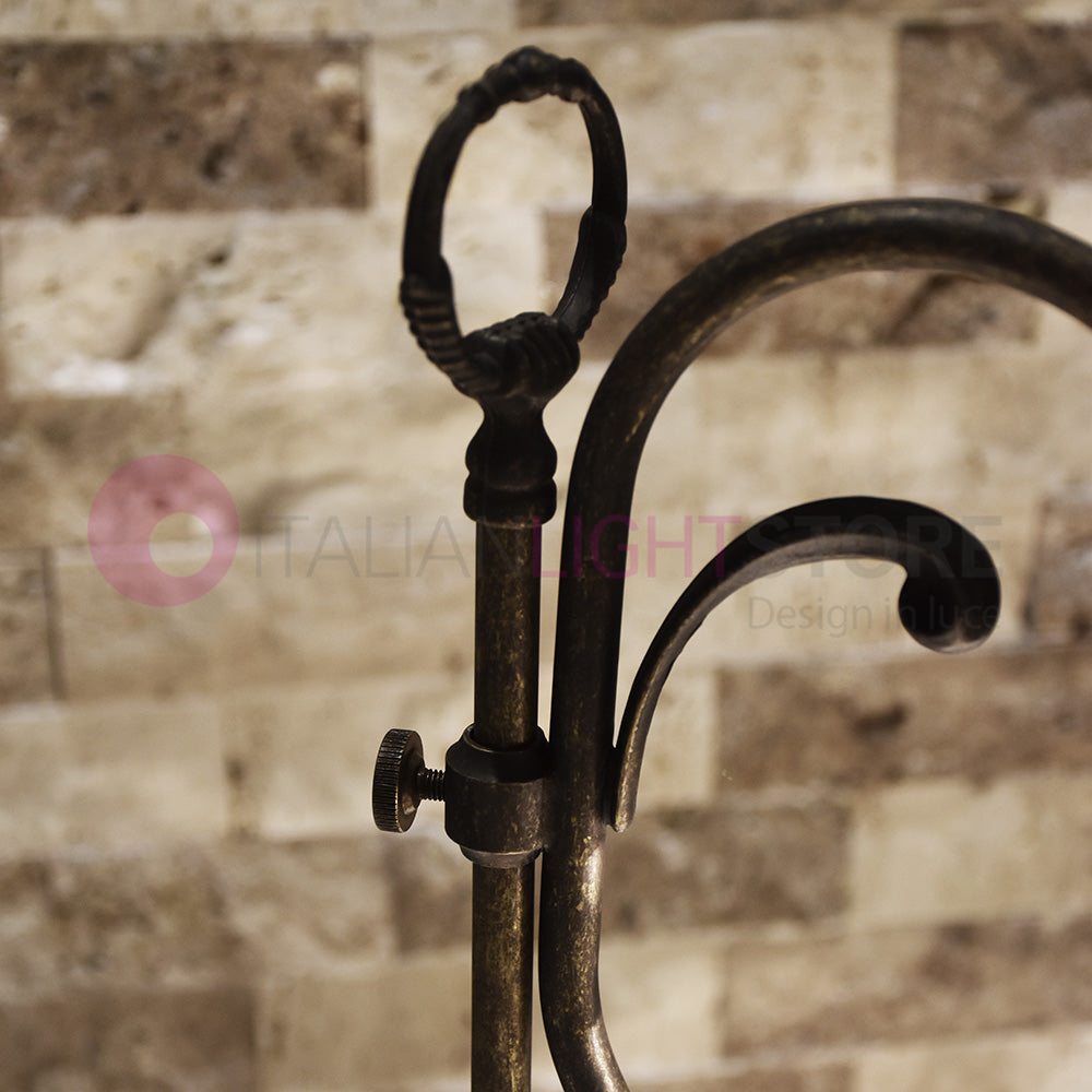 VOLTERRA Lampada da Tavolo Ottone e Ceramica Rustico Country