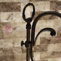 VOLTERRA Lampada da Tavolo Ottone e Ceramica Rustico Country