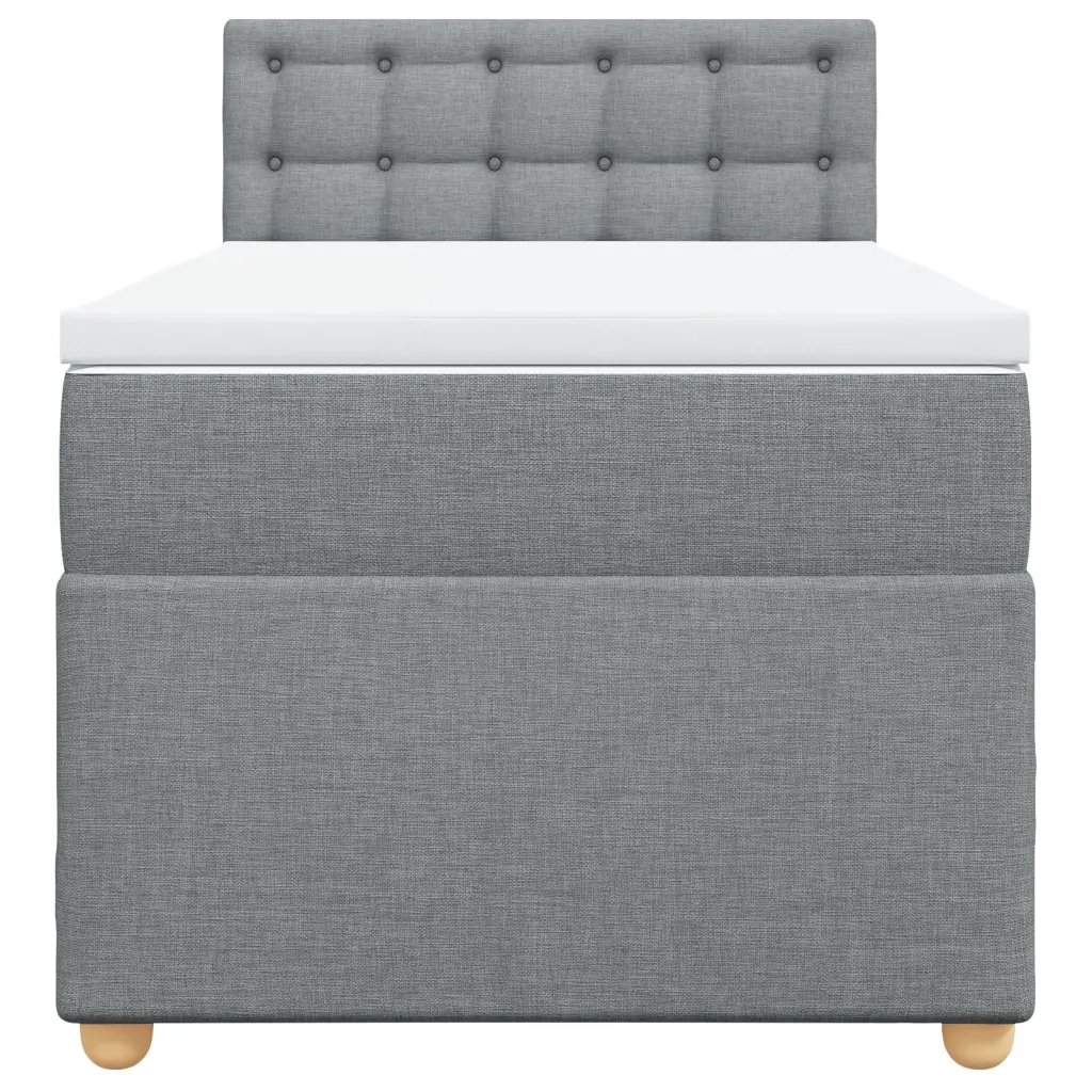 Giroletto a Molle con Materasso Grigio Chiaro 90x200 cm Tessuto