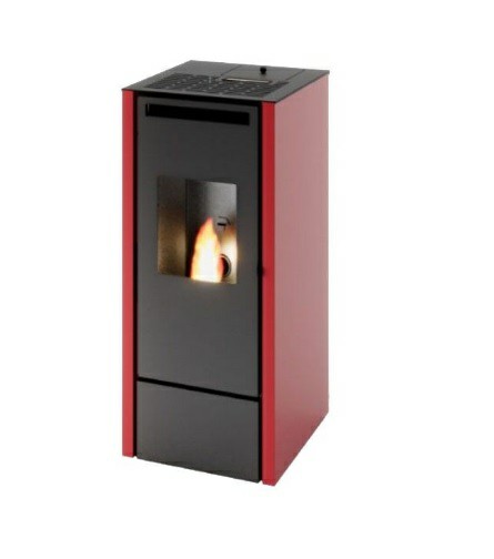 STUFA PELLET 10KW CINZIA ROSSA SCAR.FUMI SUP/POST - EVA CALOR