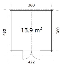 Casetta in legno non trattato Lotta B