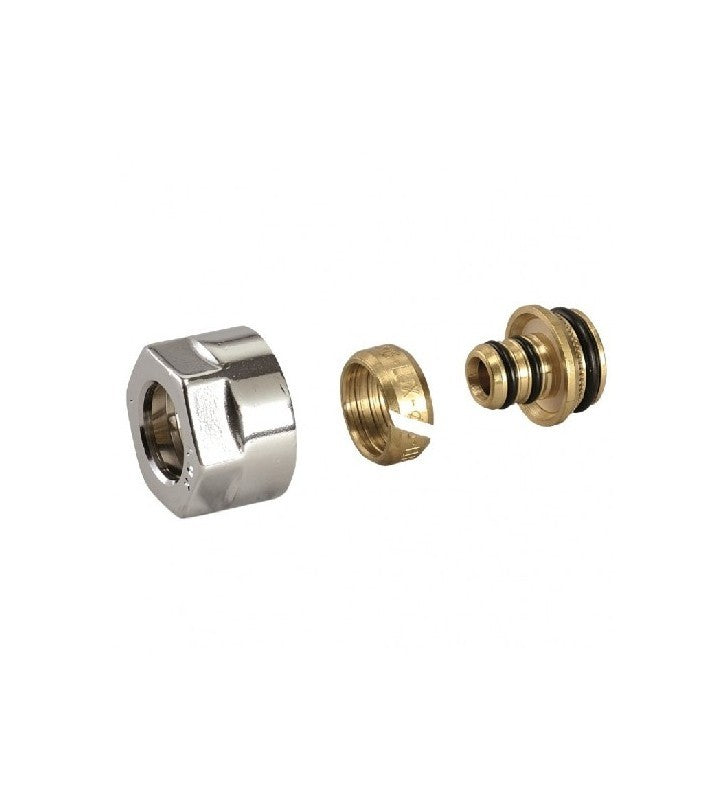 Kit 2 raccordi ottone cromato x multistrato diam. 16