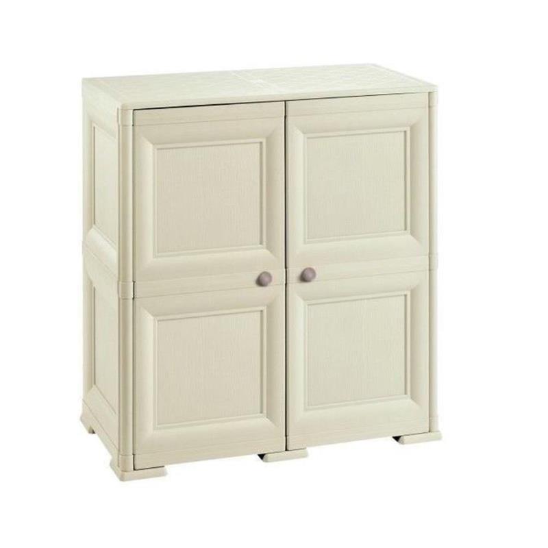 ARMADIO 2 MODULI ANGORA 79X43X85,5 CM CON ANTE EFFETTO LEGNO – MOBILE CONTENITORE PER ZONA LIVING CON RIPIANI INTERNI