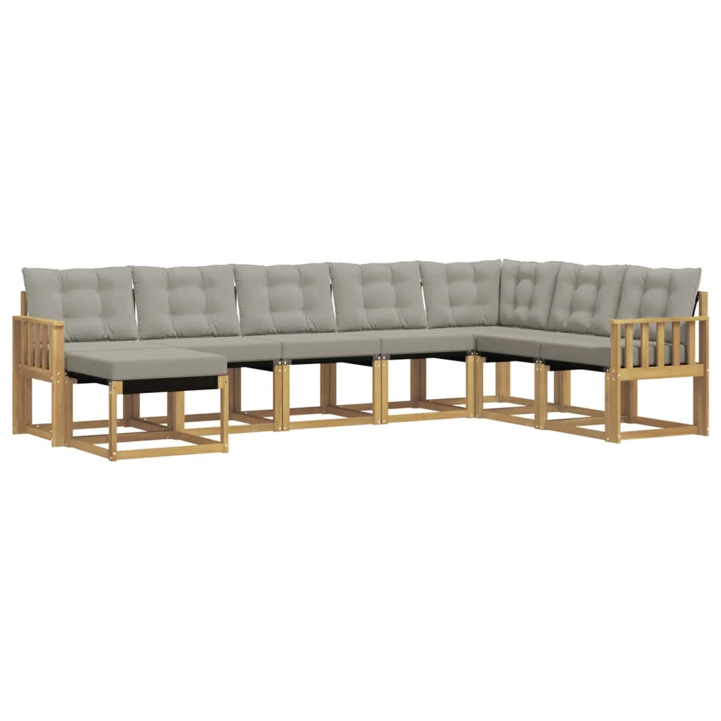 Set di divani da esterno 8 pz Bianco e Grigio Chiaro 3389761