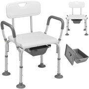 Sedia Sgabello WC Bagno in Alluminio per Anziani e Disabili Altezza Regolabile