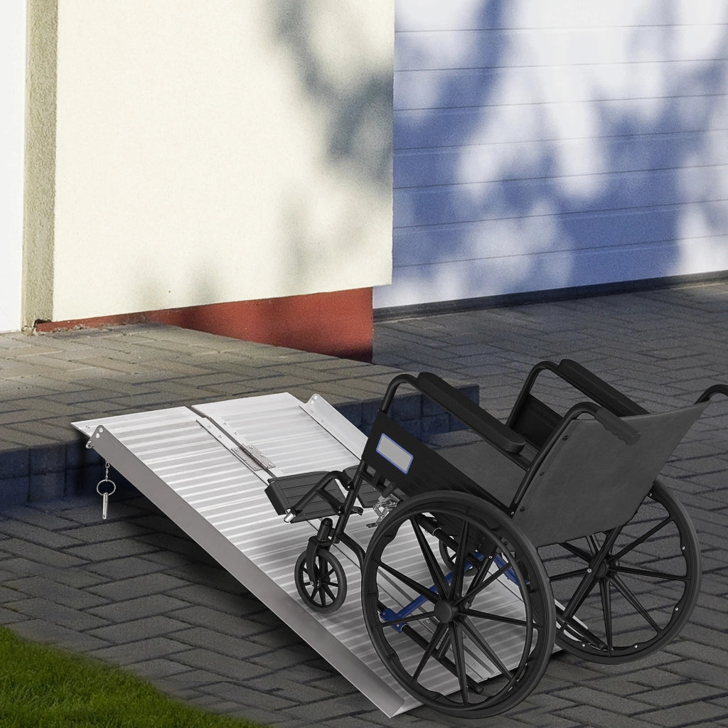 Rampa per sedia a rotelle pieghevole antiscivolo in alluminio ¨C Minimal ¨C 91x74 cm 270 kg