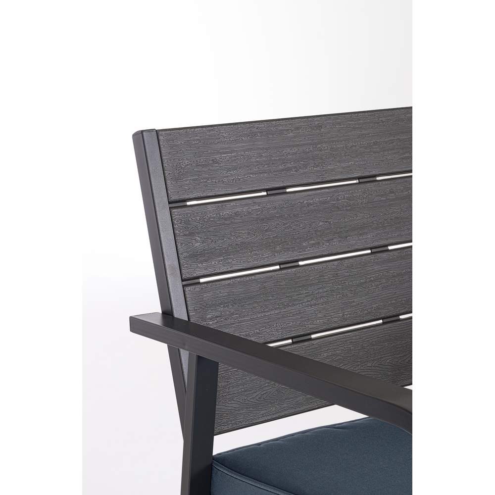 Salotto da Giardino Sarita Nero Moderno Acciaio Legno Bizzotto