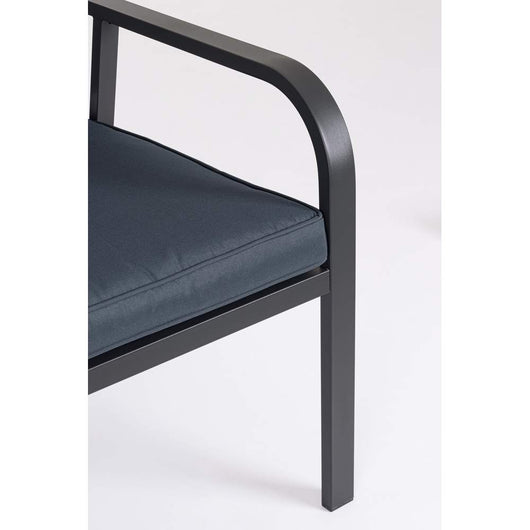 Salotto da Giardino Sarita Nero Moderno Acciaio Legno Bizzotto