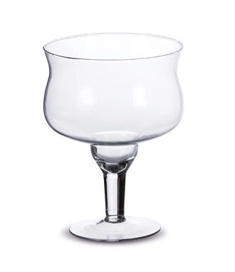 Vaso Centrotavola in Vetro Sharin con Piede 19,5 x 26,5 cm