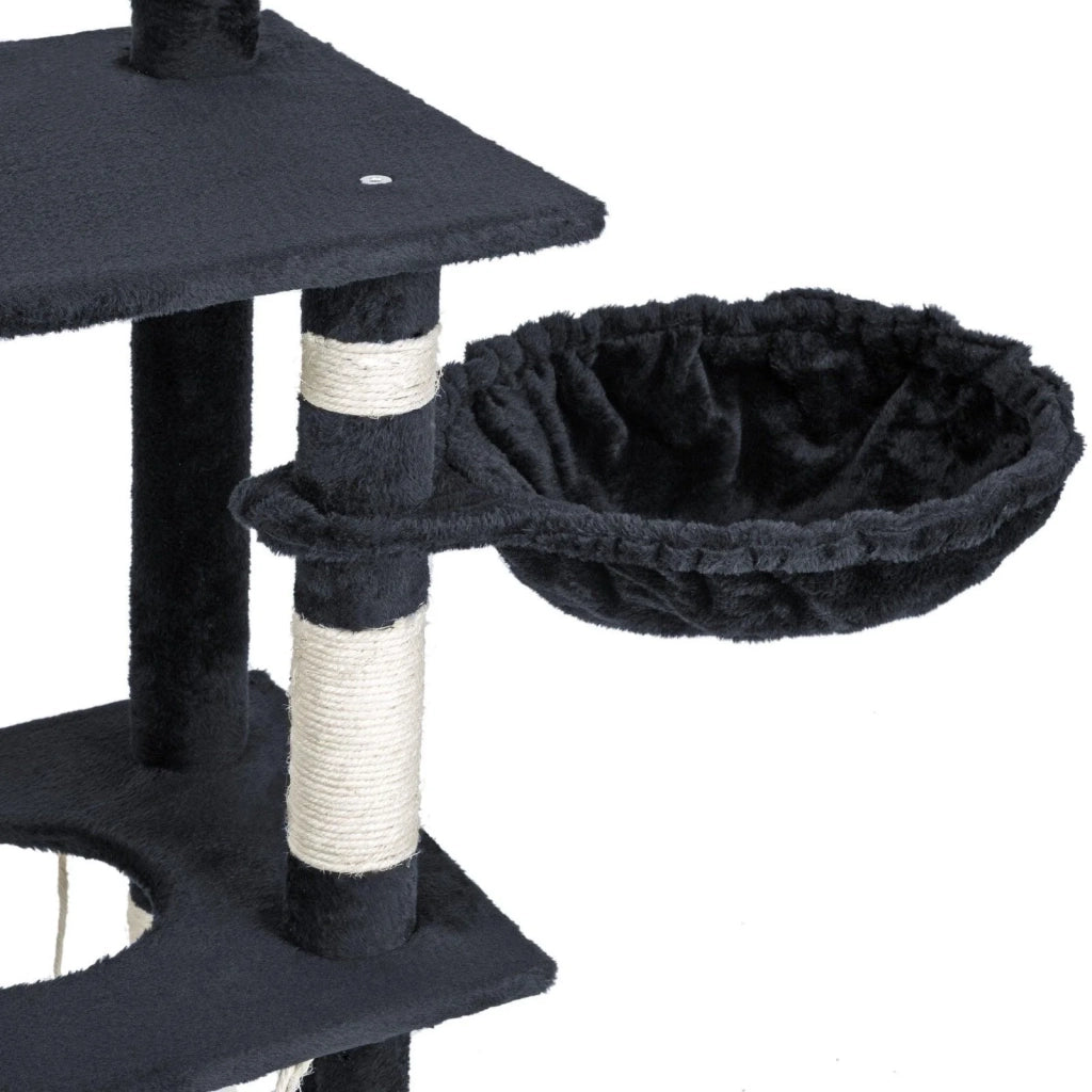 Tiragraffi albero per gatti cuccia per gatti giocattolo animale di peluche grigio scuro 141 cm 08_0000512