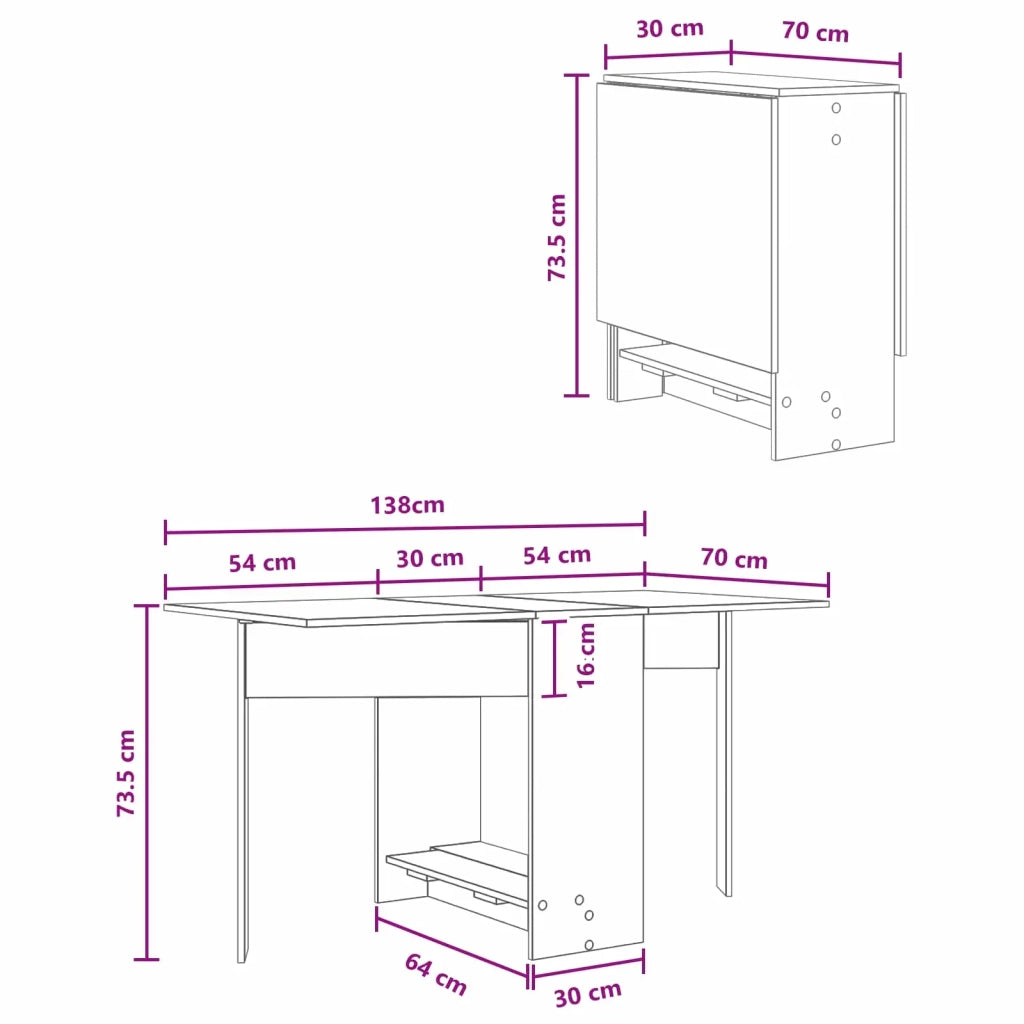 Tavolo da Pranzo | Tavolo da cucina 138 x 70 x 73,5 cm Legno ingegnerizzato