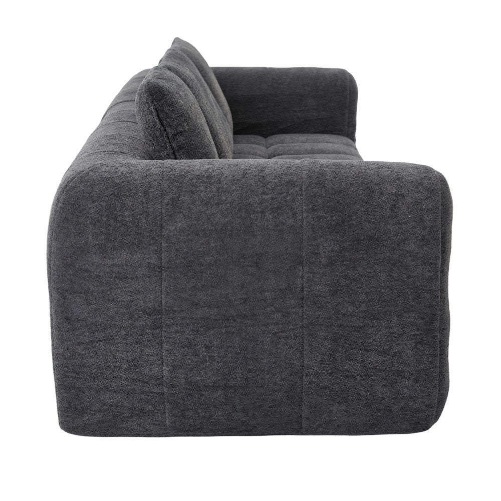 Divano angolare modulare 2 pezzi - Zephmum - Grigio scuro 260x94,5x80 cm - Schiuma ad alta densit¨¤, senza montaggio, velluto