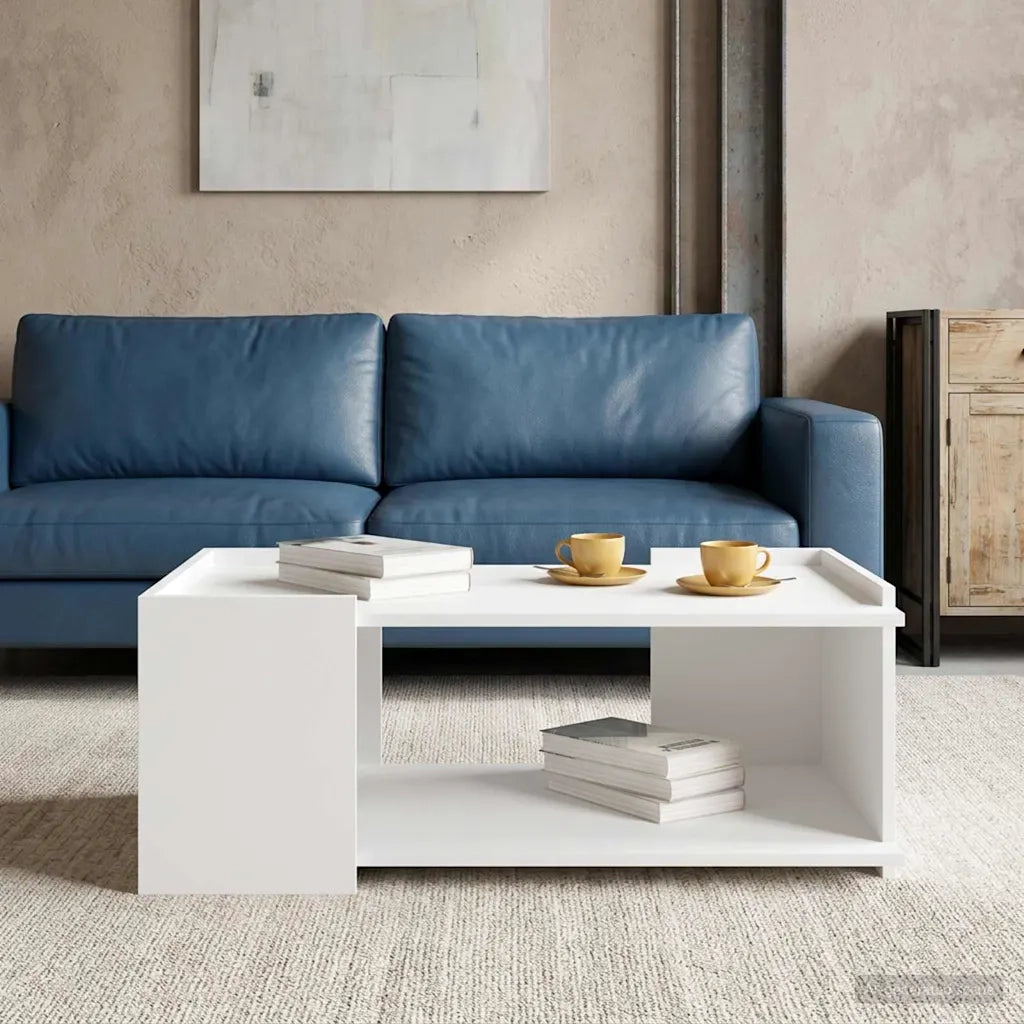 Tavolino da salotto Bianco 90 x 50 x 33 cm Legno ingegnerizzato 8000994