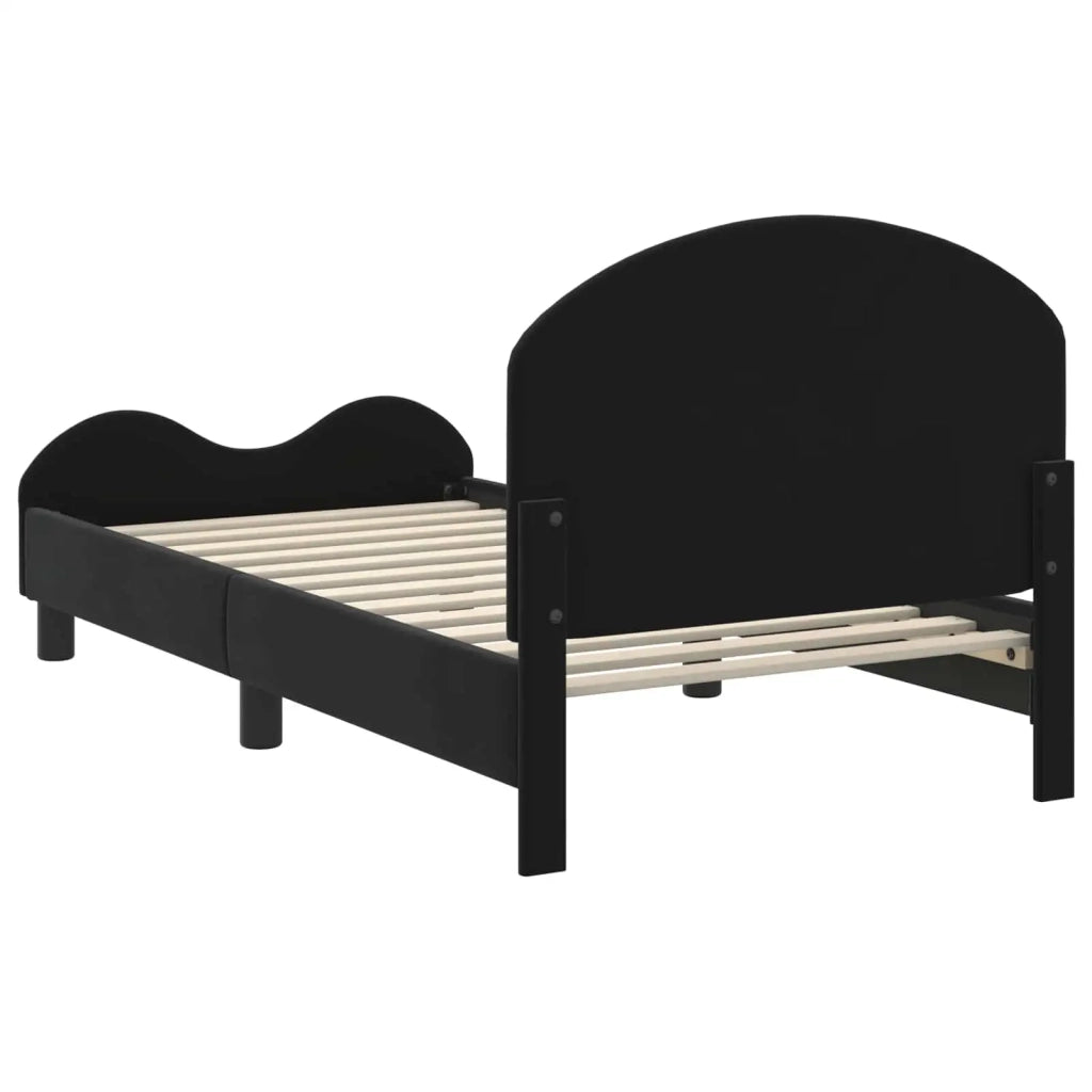 Struttura letto bambini con testata Nero 80 x 160 cm Velluto