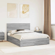 Struttura del letto con testiera Grigio Sonoma 150 x 200 cm