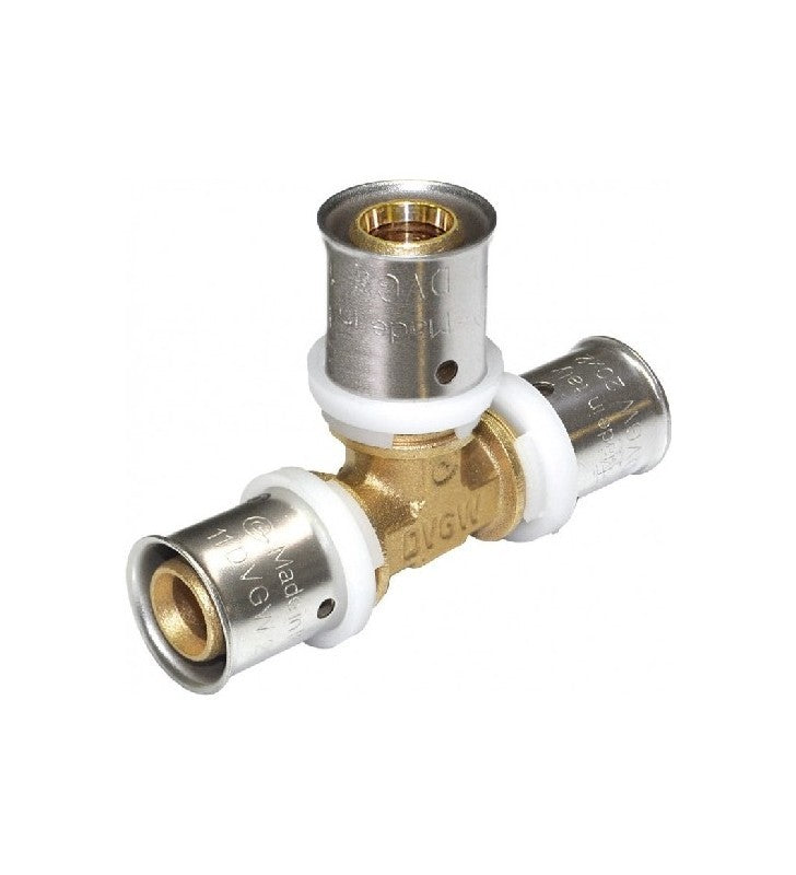 Raccordo tee diam.26x26x26 a pressare per multistrato