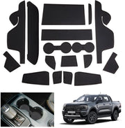 Accessori per Ford Ranger T9 2023 2024 2025 (Sistema di Frizione Elettronica) Pieghevoli Pianelle Antiscivolo, Ranger Raptor Wildtrak Pieghevoli Pianelle Antiscivolo in Gomma, Pannello di Controllo Centrale, Accessori per Ford Ranger 2024 (Nero)