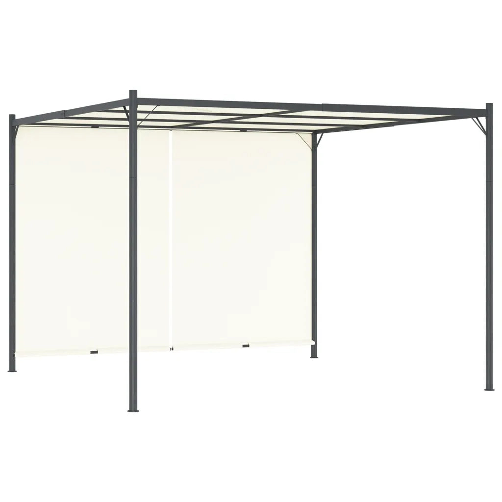 Pergola con Tetto Regolabile Bianco Crema 3x3 m in Acciaio  cod mxl 66324