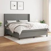 Giroletto a Molle con Materasso Grigio Scuro 160x200 cm Tessuto cod mxl 36736