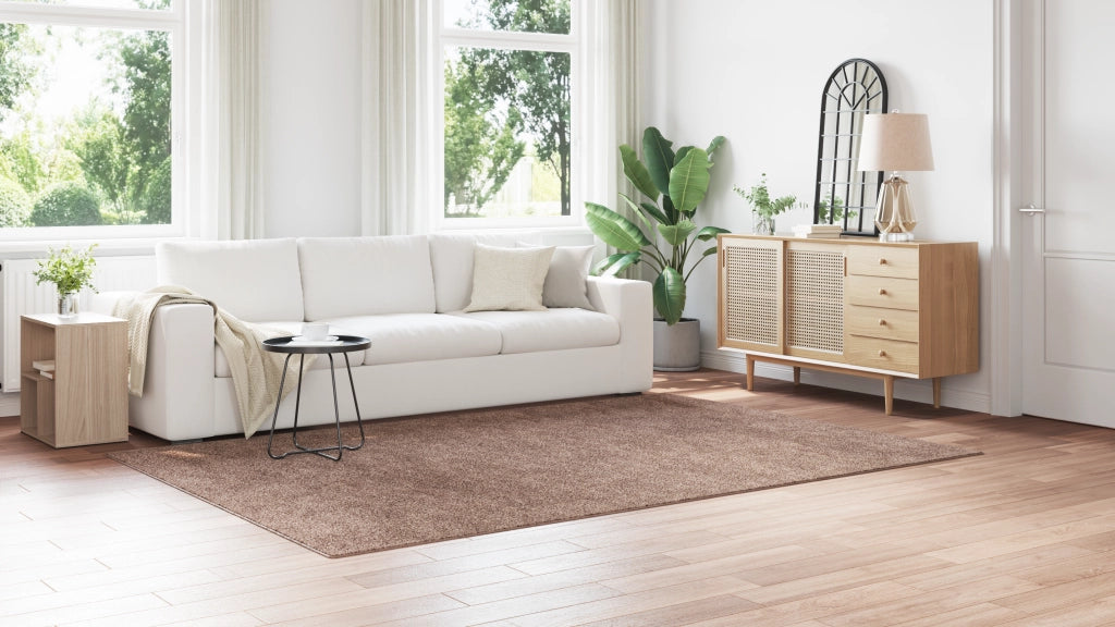 Tappeto Shaggy con Base in Lattice Marrone 200x290 cm