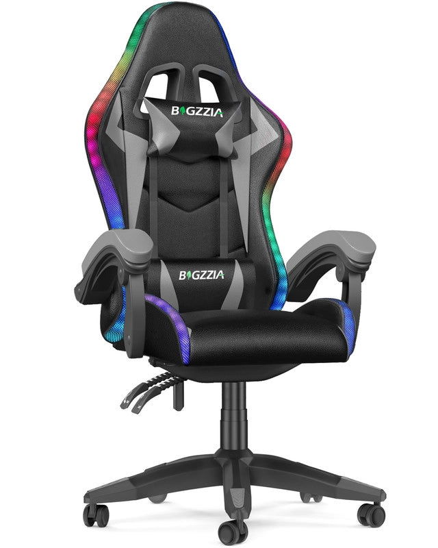 Sedia da gaming,  Sedia da gaming professionale con tecnologia LED RGB integrata, con poggiatesta, supporto lombare e braccioli
