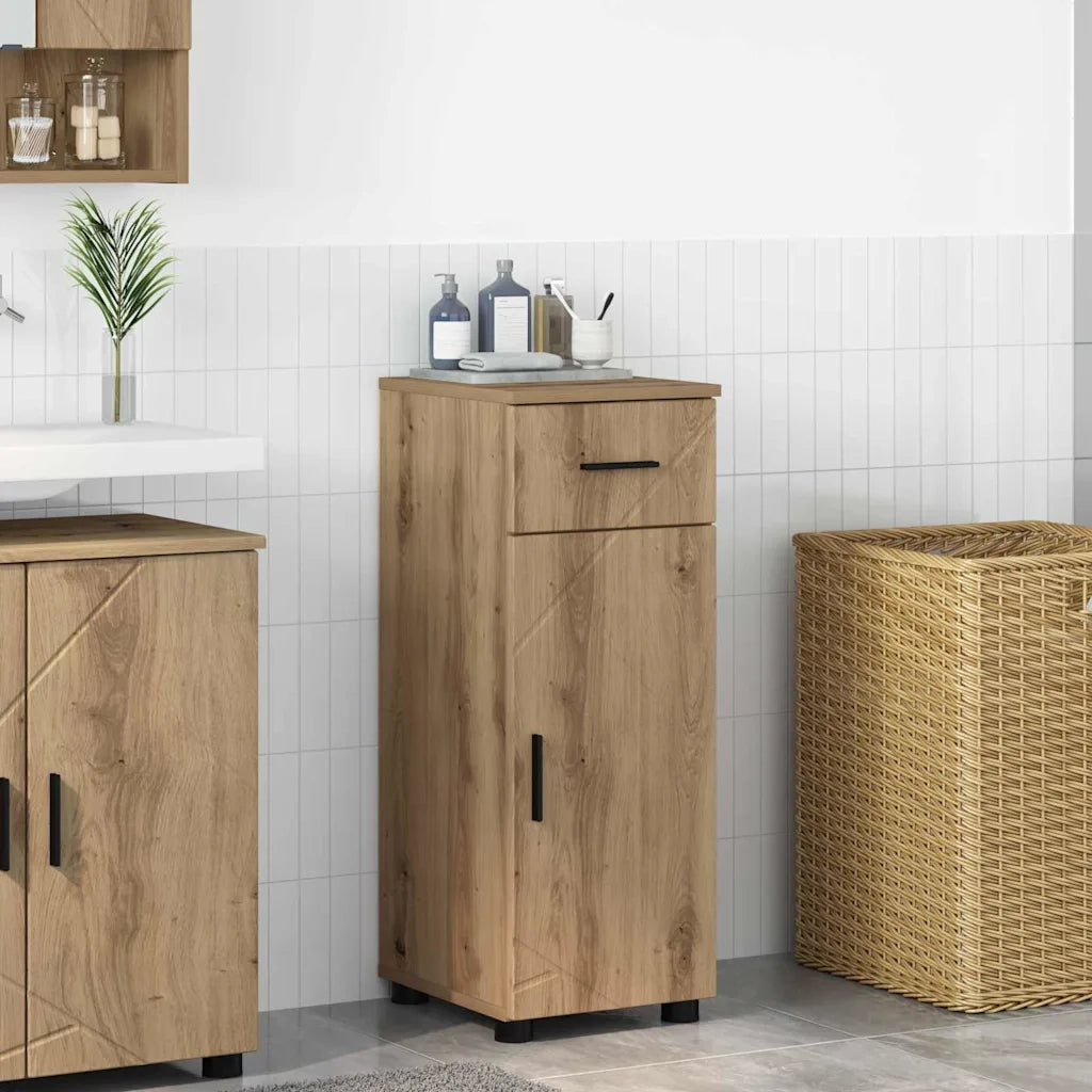 Mobile da Bagno con cassetto Rovere artigianale 30 x 35 x 80 cm