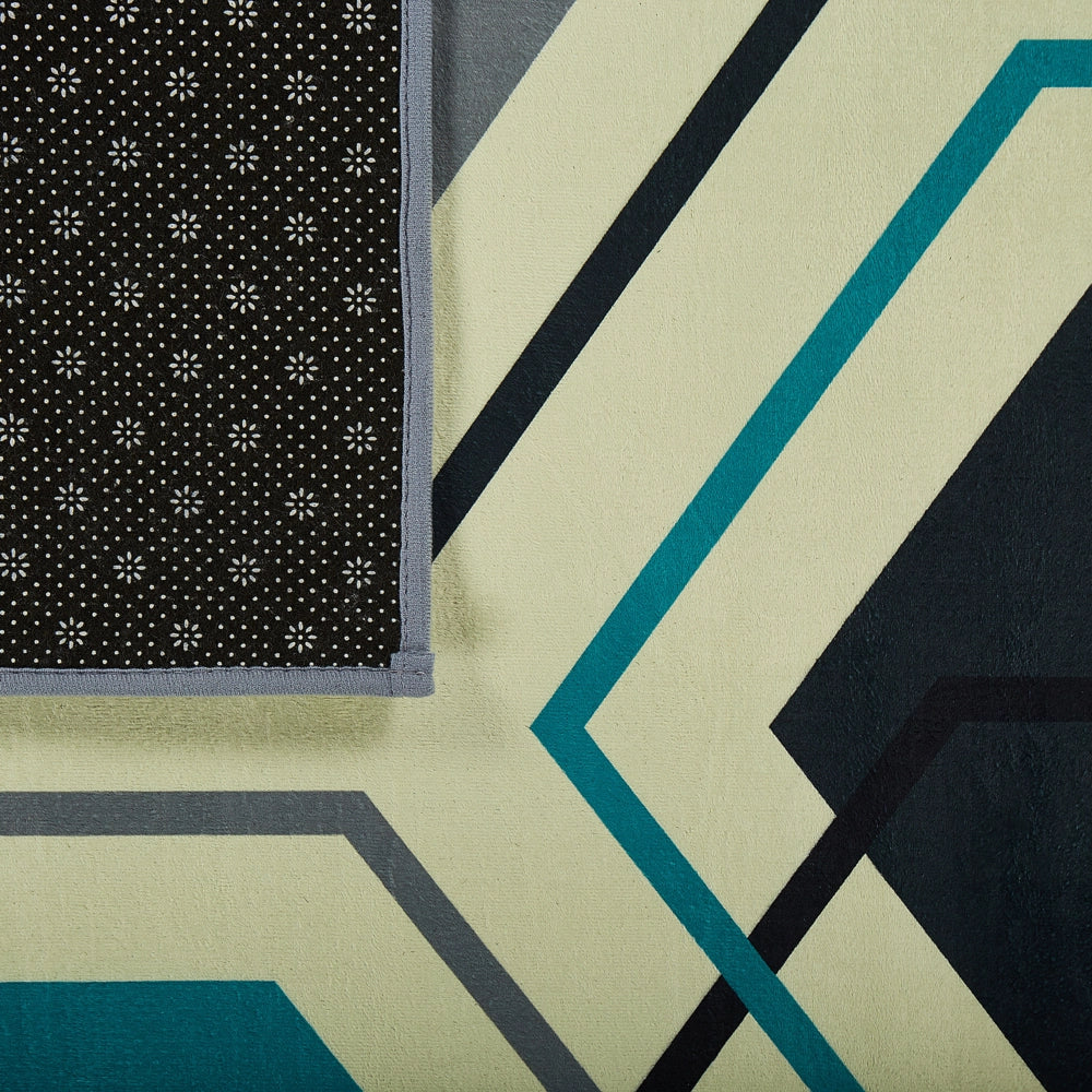 Tappeto tappetino Tappeto Tessuto Poliestere Multicolore Motivo Geometrico Lineare Rettangolare 140 x 200 cm