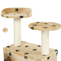 Albero tiragraffi per gatti beige con zampe 130 cm Albero per arrampicarsi Tiragraffi Gatto