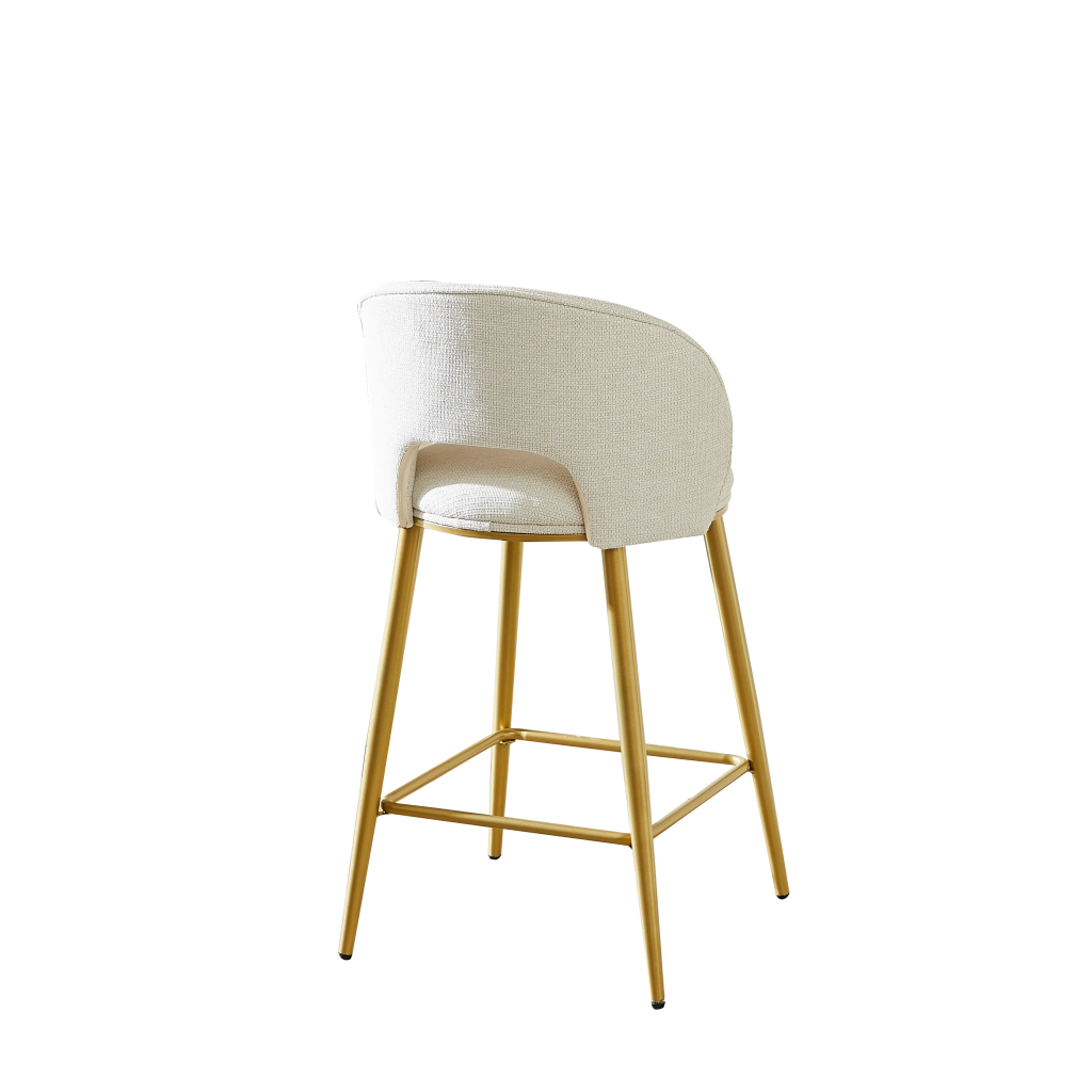 Sgabello da Bar con Schienale e Imbottitura ¨C MINIMAL ¨C Metallo Dorato, Set 2 Pezzi