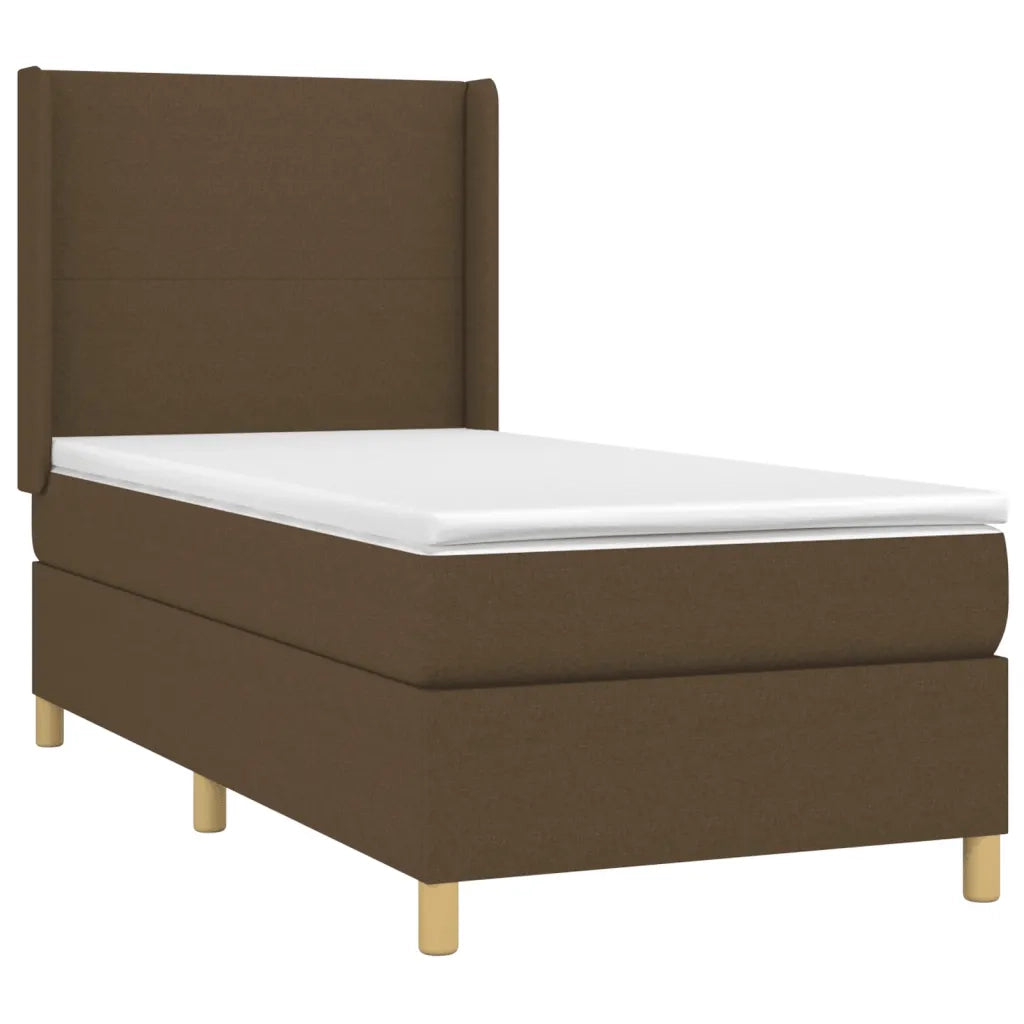 Giroletto a Molle con Materasso Marrone Scuro 80x200 cm Tessuto 3131788
