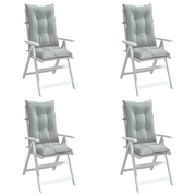 Cuscini Sedia Schiena Alta 4 Grigio MÃ©lange 120x50x7 Tessuto