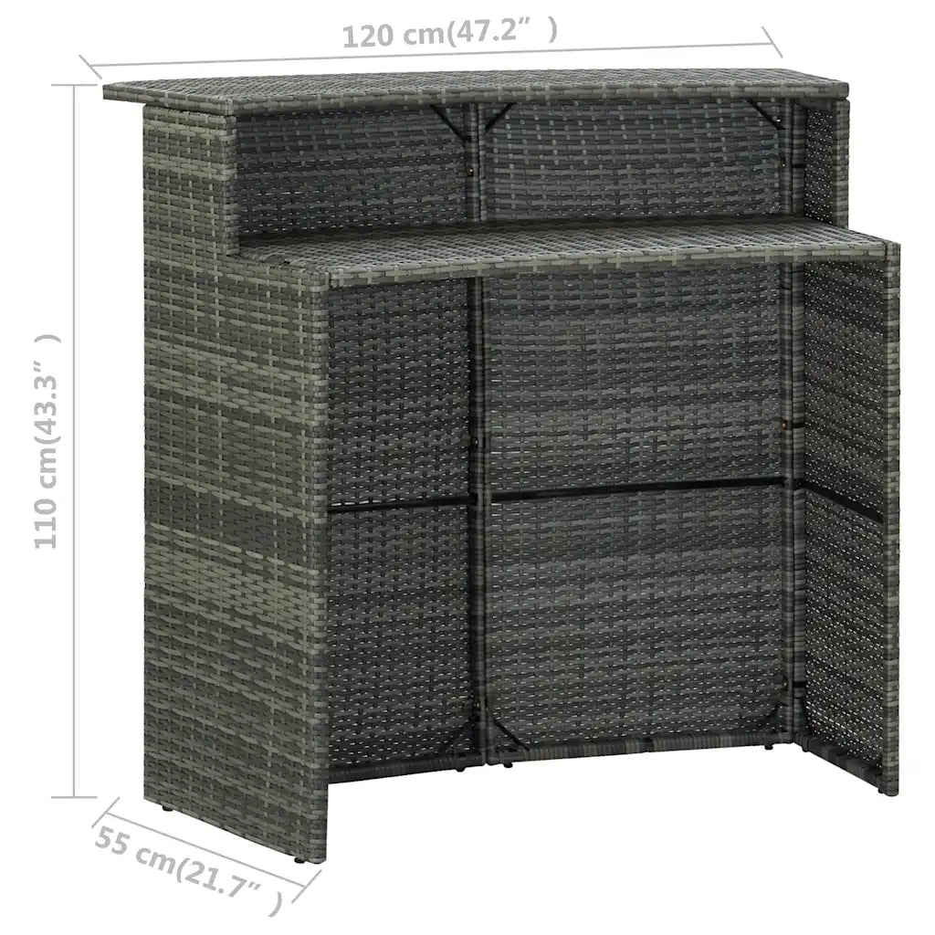 Set Bar da Giardino 3 pz Grigio cod mxl 40511