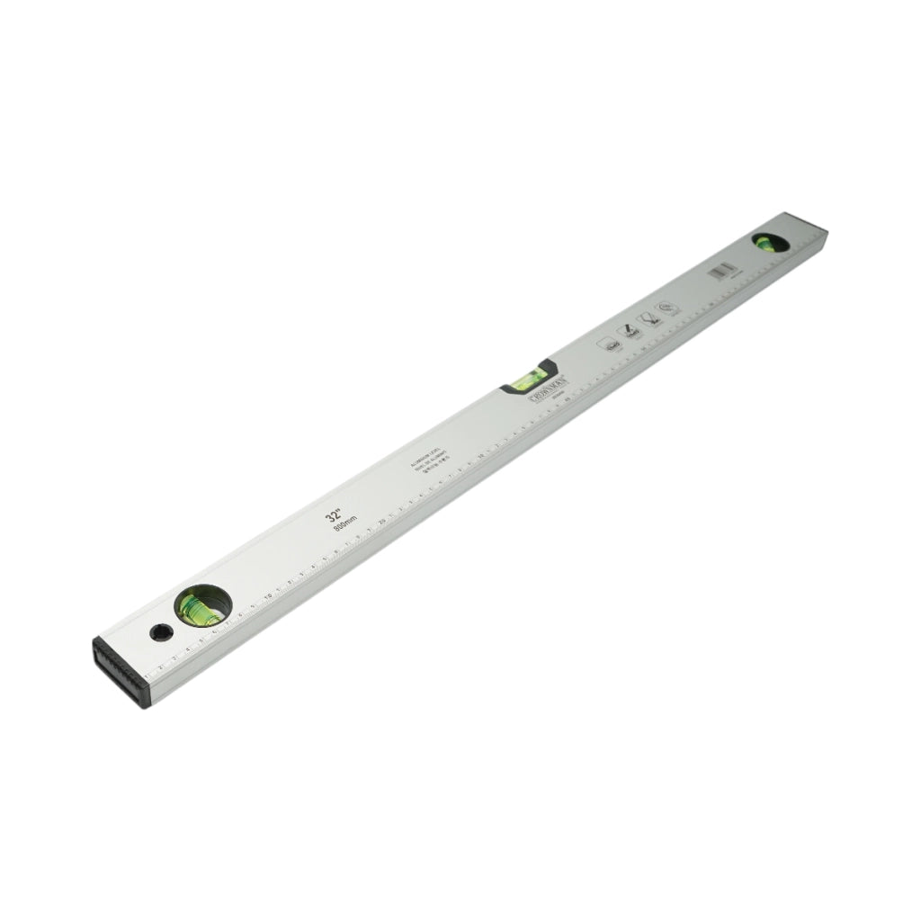 Livella magnetica in alluminio da 800 mm, con 3 bolle di livello e righello graduato da 0 a 80 cm, marca Crownman.