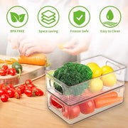 Organizzatore per frigorifero in pile - contenitore per la cucina trasparente - set da 3 pezzi