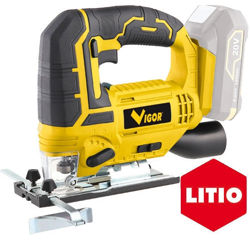 Vigor-Blinky VI-SG20-LI Seghetto Alternativo a Batteria 20V 0-2700 rpm Taglio Legno 80mm Alluminio Acciaio 12mm LED Corpo Macchina